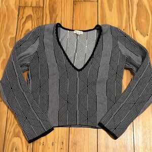 Silence + Noise Monochrome V-Neck Sweater